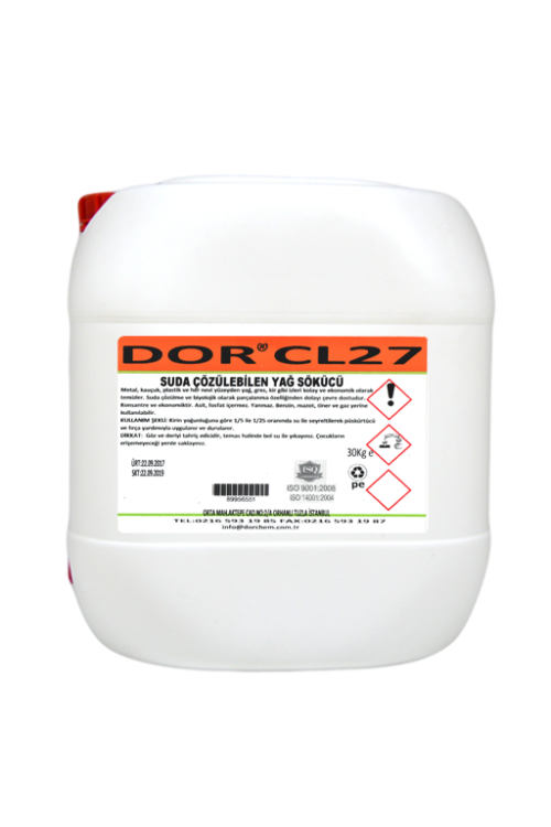 30 KG CL27 SUDA ÇÖZÜNEBİLEN YAĞ SÖKÜCÜ 30 KG CL27 SUDA ÇÖZÜNEBİLEN YAĞ SÖKÜCÜ