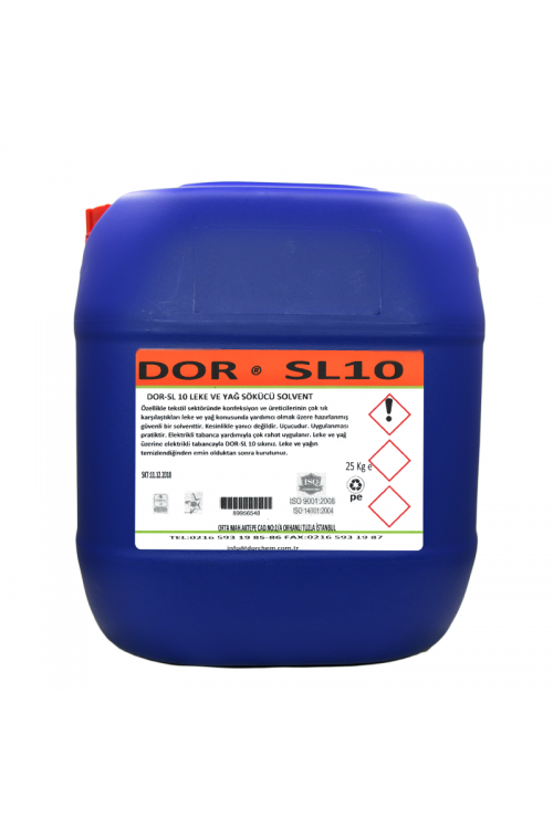 25 KG DOR-SL10 LEKE VE YAĞ SÖKÜCÜ SOLVENT 25 KG DOR-SL10 LEKE VE YAĞ SÖKÜCÜ SOLVENT