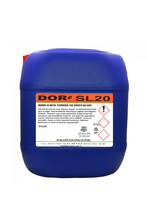 30 KG DOR-SL20 METAL ÜZERİNDEN YAĞ SÖKÜCÜ SOLVENT 30 KG DOR-SL20 METAL ÜZERİNDEN YAĞ SÖKÜCÜ SOLVENT