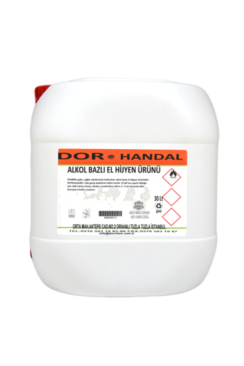 30 LT DOR-HANDAL ALKOL BAZLI EL TEMİZLEYİCİ 30 LT DOR-HANDAL ALKOL BAZLI EL TEMİZLEYİCİ