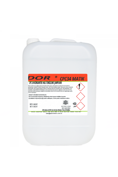 5KG DOR-CPC34 MATİK ENDÜSTRİYEL KONSANTRE HALI ŞAMPUANI MATİK 5KG DOR-CPC34 MATİK ENDÜSTRİYEL KONSANTRE HALI ŞAMPUANI MATİK