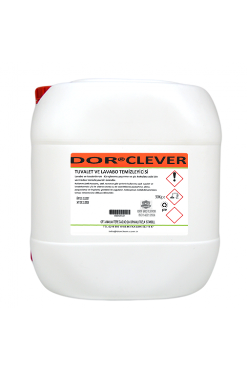 30 KG DOR-CLEVER TUVALET VE BANYO TEMİZLEYİCİ 30 KG DOR-CLEVER TUVALET VE BANYO TEMİZLEYİCİ
