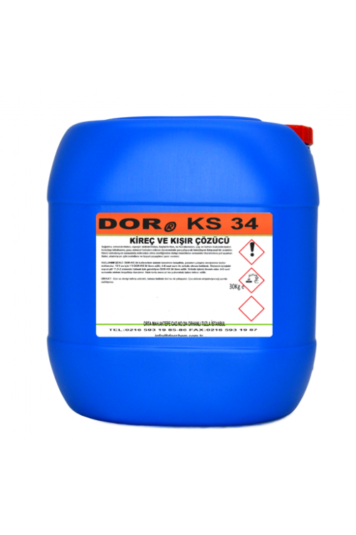 30 KG DOR-KS34 KİREÇ KIŞIR ÇÖZÜCÜ 30 KG DOR-KS34 KİREÇ KIŞIR ÇÖZÜCÜ