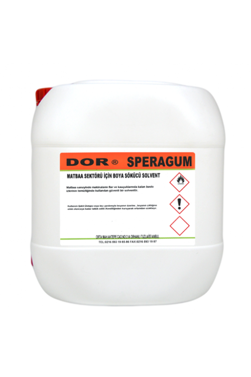 30 LT DOR-SPERAGUM MATBAALAR İÇİN MERDANE TEMİZLİK SOLVENTİ 30 LT DOR-SPERAGUM MATBAALAR İÇİN MERDANE TEMİZLİK SOLVENTİ